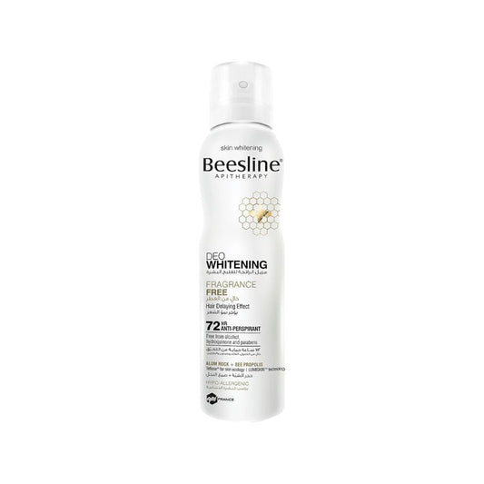 Beesline DEO Whitening - Fragrance Free - Hair Delaying Effect - 72 hr - Alum Rock + Bee Propolis - 150ml