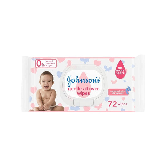 J&J GENTLE ALL OVER 72 WIPES + CAP